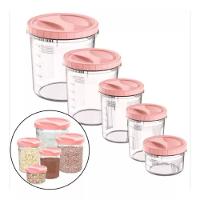 Porta Mantimento Conjunto De Potes Tampa Com Rosca 5 Peças - 2