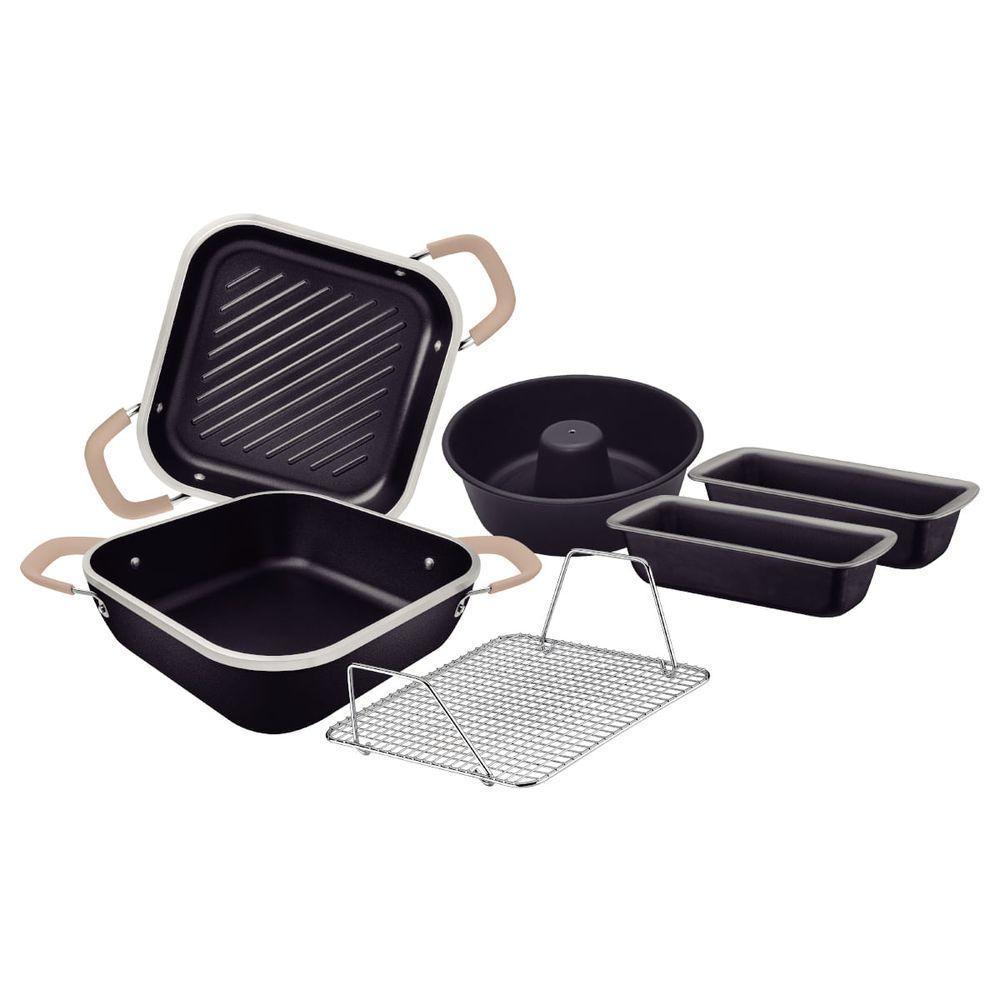 Kit Tramontina Lyon Alumínio Forjado Starflon Grafite 6 Peças - 1