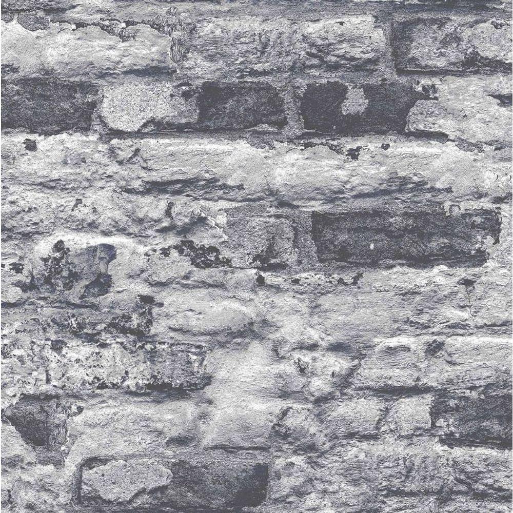 Papel De Parede Infinity Tijolo Cinza Grafite If3202 - Rolo 10m X 0,53m - 1