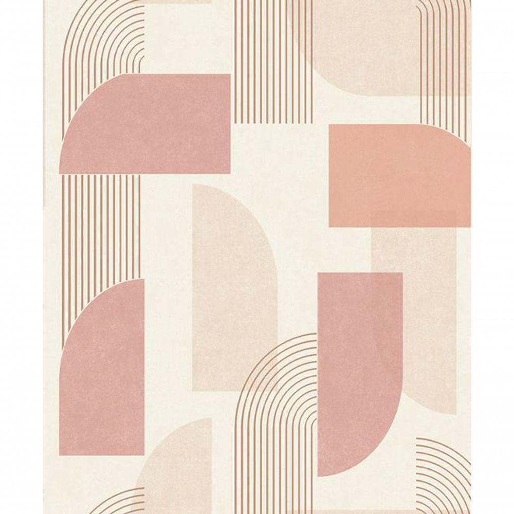 Papel De Parede Maison Geométrico Rosa Mn3305 - 1