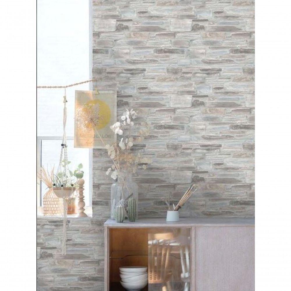 Papel De Parede Exposure Ep3201 Parede De Pedra - Rolo 10m X 0,53m - 2