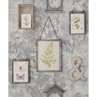 Papel De Parede Exposure Ep2102 Parede Envelhecida Com Molduras - Rolo 10m X 0,53m - 1