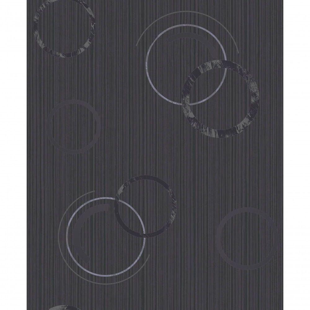 Papel De Parede Fusion Círculo Grafite - Rolo 10m X 0,53m - 2