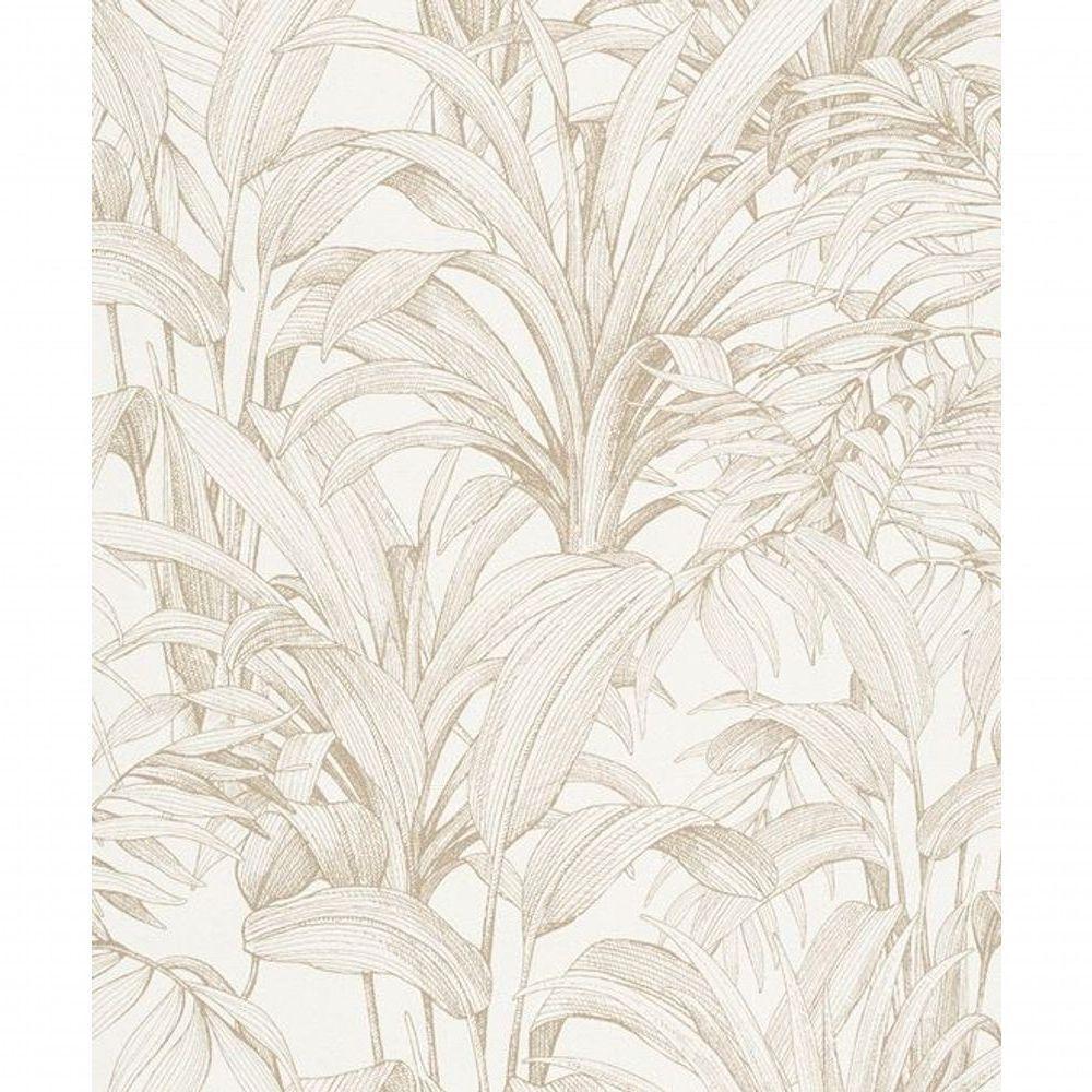 Papel De Parede Muse Folhagem Branco E Dourado A51402 - 2