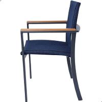 Jogo De Mesa 1,30m Zurick Madeira 4 Poltronas Corda Náutica Jantar Azul - 7