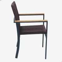 Jogo De Mesa Ripada 1,00m 4 Poltronas Amélia Corda Náutica Para Jantar Jardim Piscina Marrom