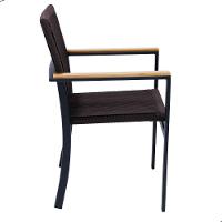 Jogo De Mesa Ripada 1,00m 4 Poltronas Amélia Corda Náutica Para Jantar Jardim Piscina Marrom - 5