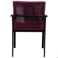 Jogo De Mesa Ripada 1,00m 4 Poltronas Amélia Corda Náutica Para Jantar Jardim Piscina Vinho - 3