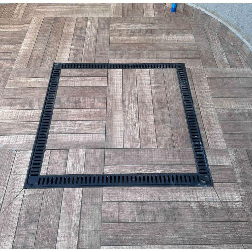 Tampa De Piscina Para Casa De Maquina Com Grelha Invisível 80x80cm Preto - 7