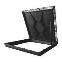 Tampa De Piscina Para Casa De Maquina Com Grelha Invisível 80x80cm Preto - 1