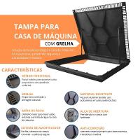 Tampa De Piscina Para Casa De Maquina Com Grelha Invisível 80x80cm Preto - 3
