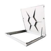 Tampão Tampa Casa De Maquina 80x80 Com Rebaixo Para Piso Aluminio Branco - 1