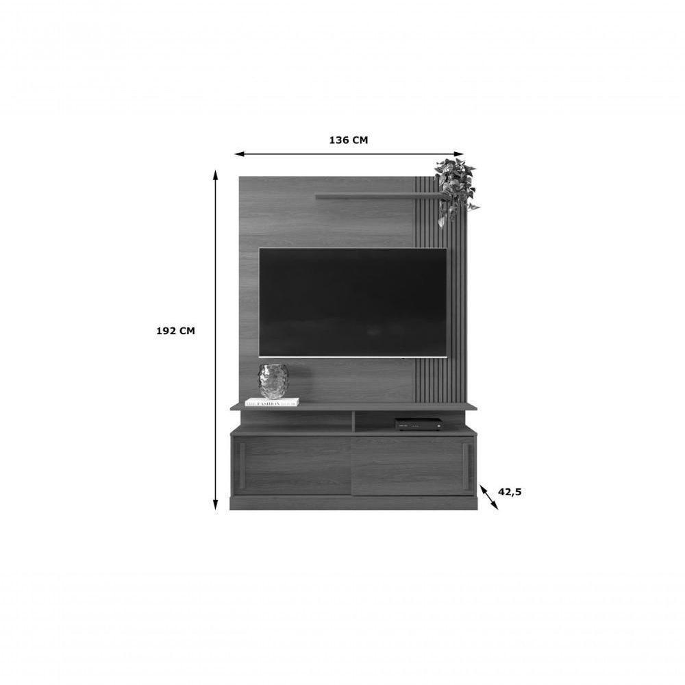 Home Chicago Painel Para Tvs Até 60'' 2 Portas Jequitiba Lukaliam - 4
