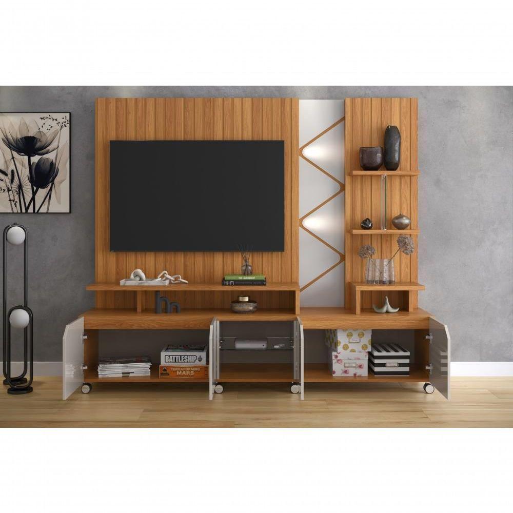 Home Belfast Frisado Painel Para Tvs Até 55'' 4 Portas Jequitiba-off White Perolizado - 2