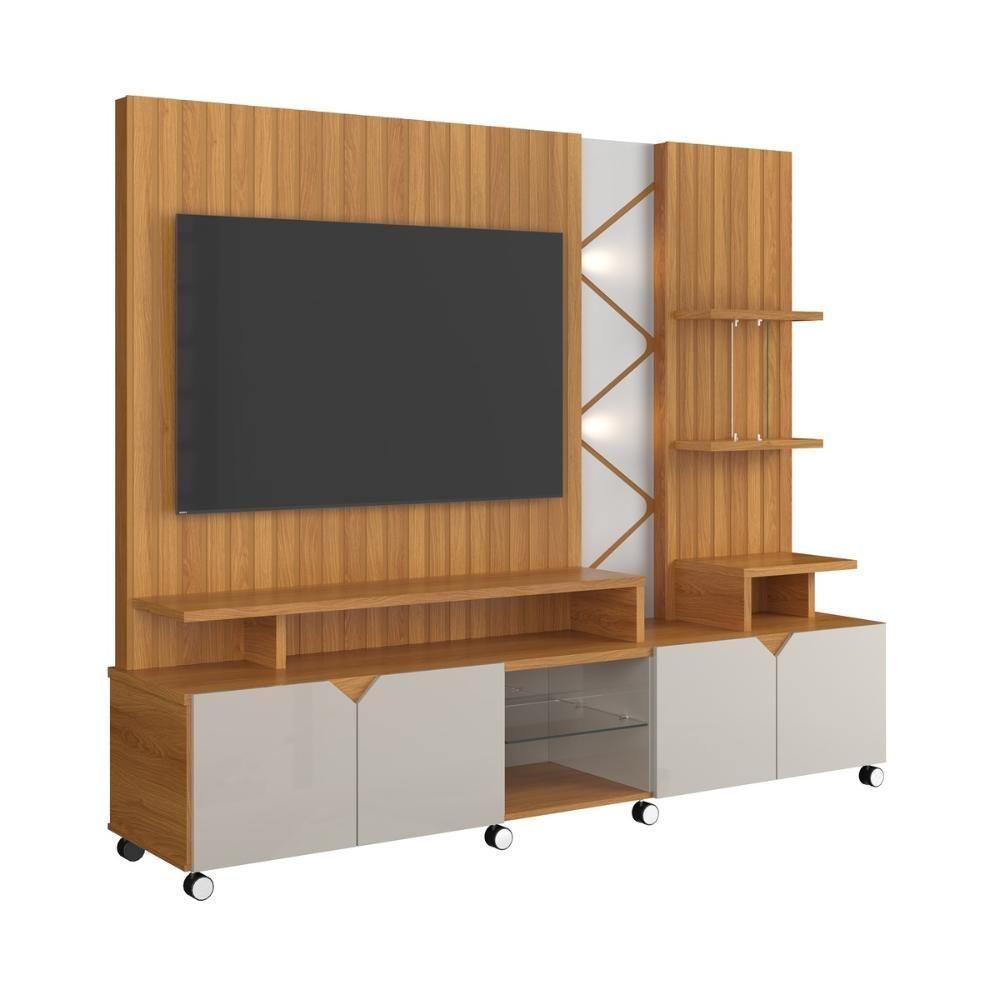 Home Belfast Frisado Painel Para Tvs Até 55'' 4 Portas Jequitiba-off White Perolizado - 5