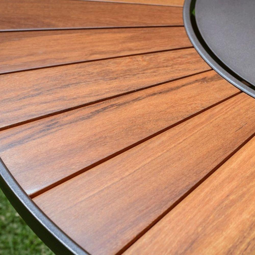 Mesa 1,50m Giratória Zurick De Madeira 6 Poltronas Amélia Corda Náutica De Jantar Preto - 2