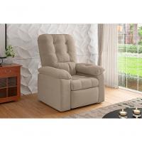 Poltrona Esmeralda Retrátil/reclinável Suede Capuccino - Xflex Sofás - 1