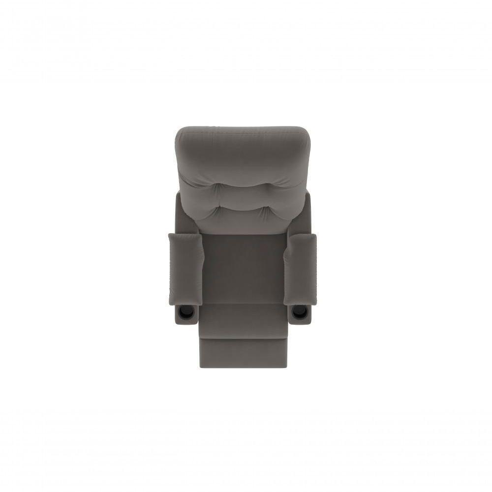 Poltrona Columbia Retrátil/reclinável Porta Copos Suede Cinza - Xflex Sofás - 3