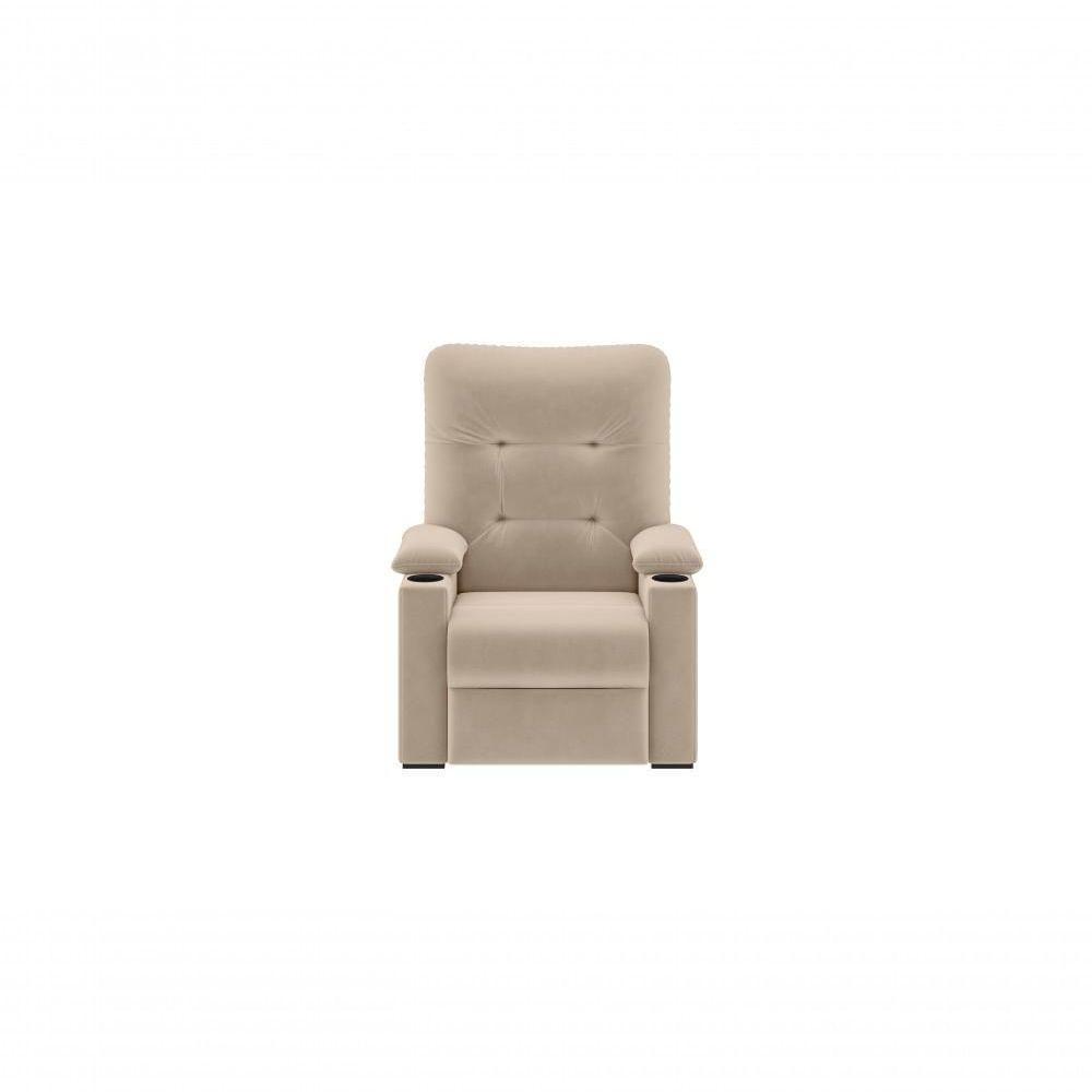 Poltrona Columbia Retrátil/reclinável Porta Copos Suede Capuccino - Xflex Sofás - 2