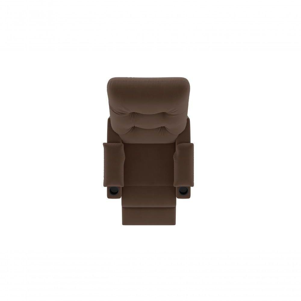 Poltrona Columbia Retrátil/reclinável Porta Copos Suede Marrom - Xflex Sofás - 6