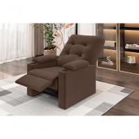 Poltrona Columbia Retrátil/reclinável Porta Copos Suede Marrom - Xflex Sofás - 1