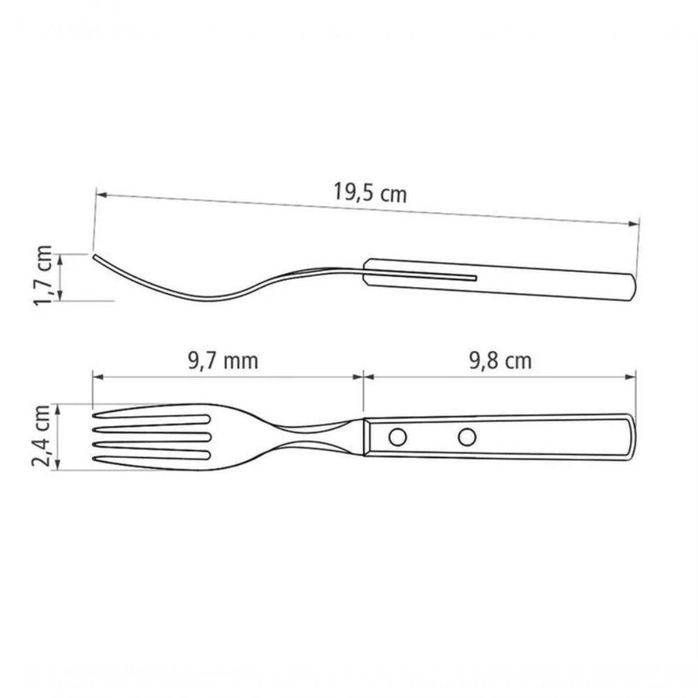 Garfo Mesa Inox Cabo Madeira Polywood Castanho Tramontina 21102/490 - 3