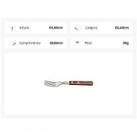 Garfo Mesa Inox Cabo Madeira Polywood Castanho Tramontina 21102/490 - 2