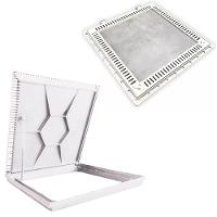 Tampa De Piscina Para Casa De Maquina Com Grelha Invisível 80x80cm Branco - 1