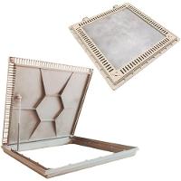 Tampa De Piscina Para Casa De Maquina Com Grelha Invisível 80x80cm Bege Escuro - 1