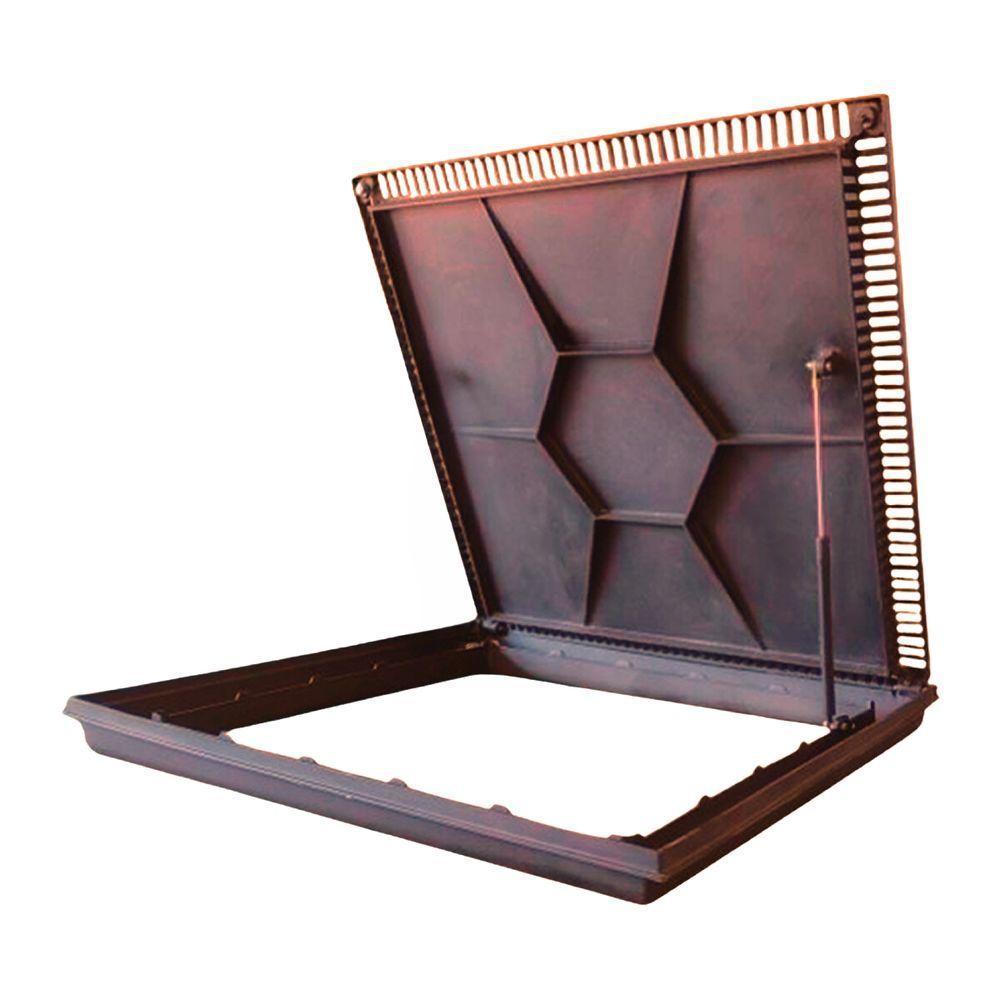 Tampa De Piscina Para Casa De Maquina Com Grelha Invisível 80x80cm Marrom - 3