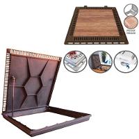 Tampa De Piscina Para Casa De Maquina Com Grelha Invisível 80x80cm Marrom - 1