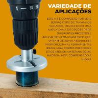 Jogo Kit Serra Copo Madeira 50mm 2\" 7 Peças Único - 6