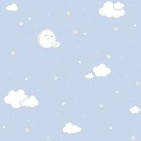 Papel De Parede Lullaby Lua Cheia Azul 2211 - Rolo 10m X 0,53m - 1