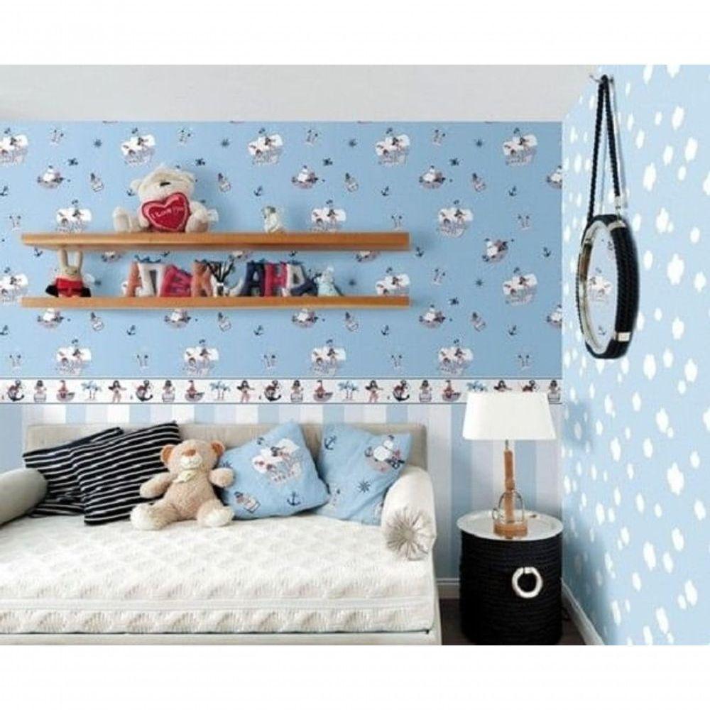 Papel De Parede Treboli Azul Nuvens 5871 - Rolo 10m X 0,53m - 2