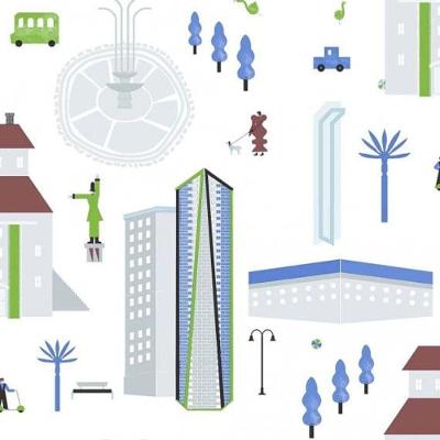 Papel De Parede Play Cidade 97103 - Rolo 10m X 0,53m