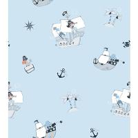 Papel De Parede Treboli Azul Piratas 5833 - Rolo 10m X 0,53m - 1