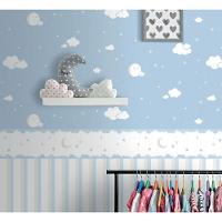 Papel De Parede Lullaby Listrado Azul 2311 - Rolo 10m X 0,53m - 2