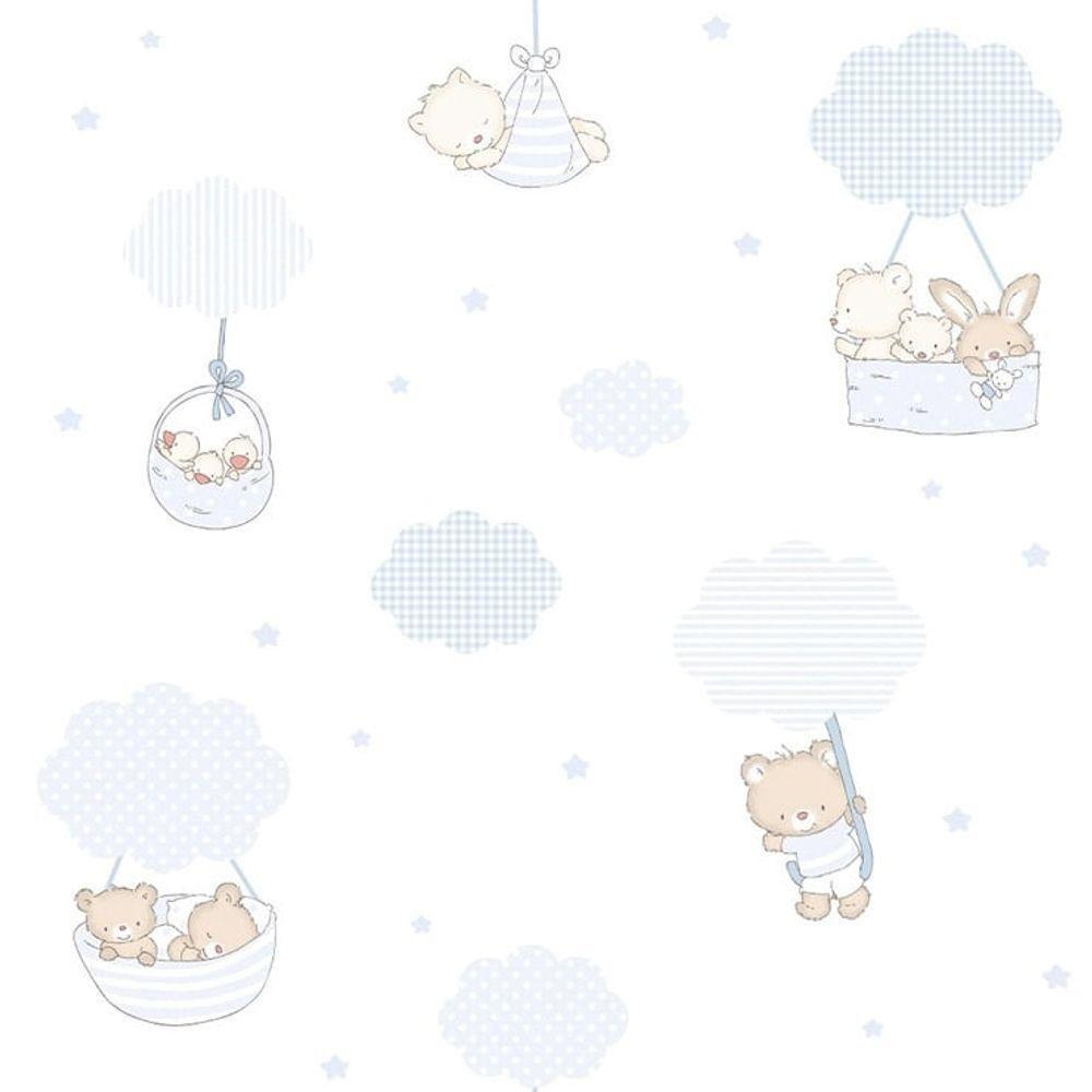 Papel De Parede Treboli Balões Azul 5801 - Rolo 10m X 0,53m - 1