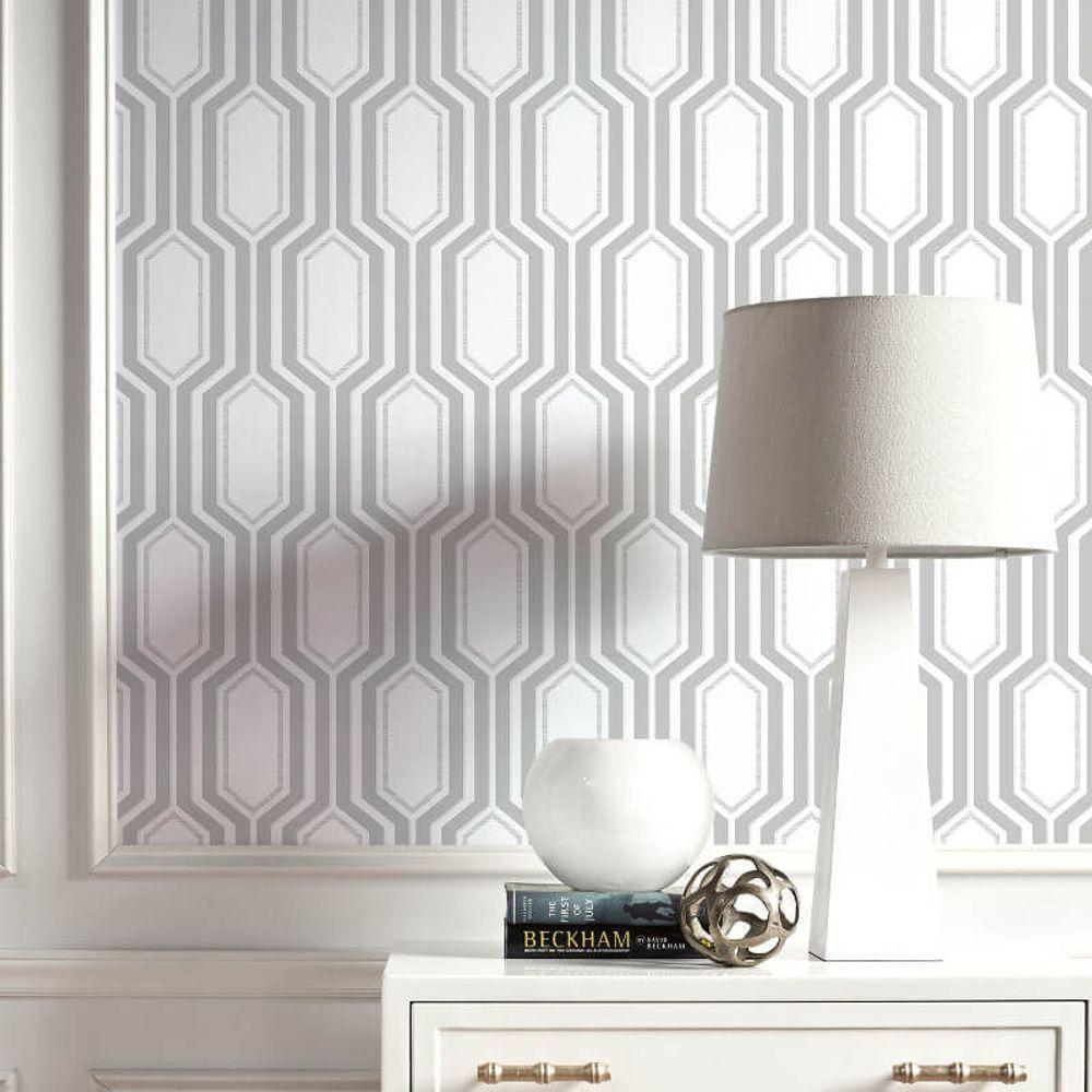 Papel De Parede Shimmer Diagrama Uk30800 - Rolo 10m X 0,52m - 2