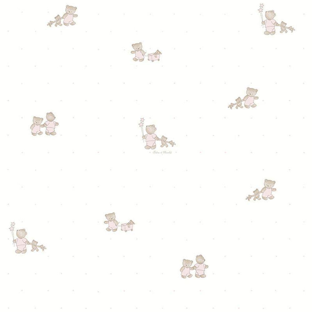 Papel De Parede Tartine Et Chocolat Ours Chariot 12091703 - Rolo 10m X 0,53m - 1