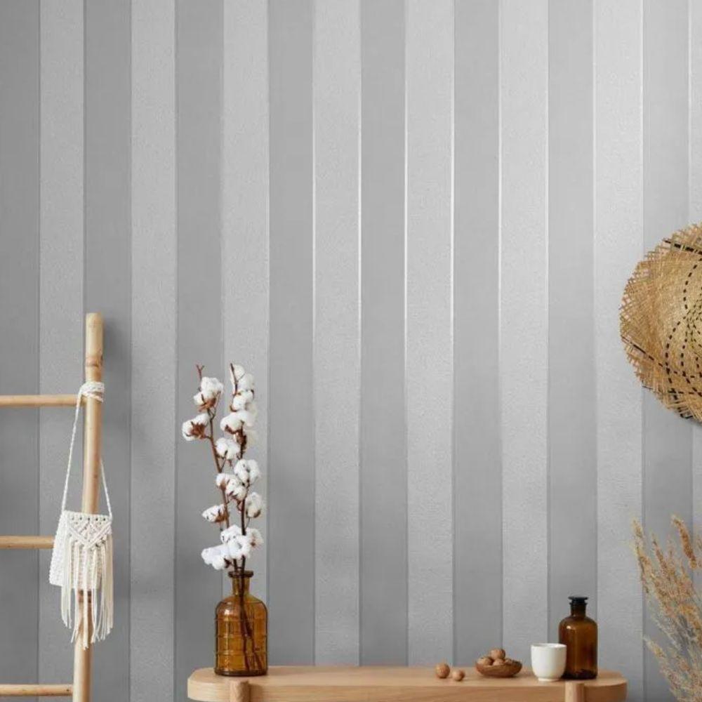 Papel De Parede Ivy Listrado Cinza 6810-40 - 2