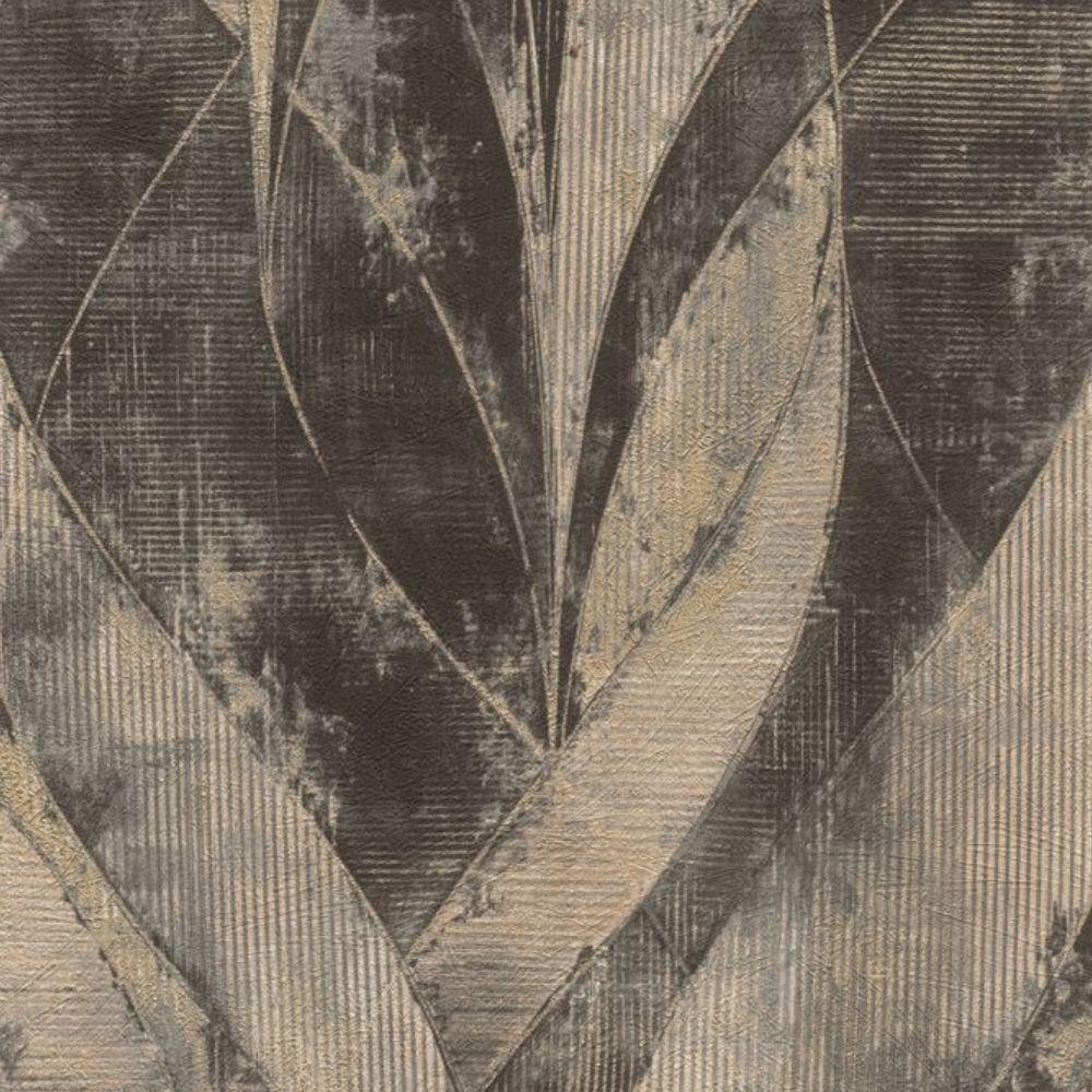 Papel De Parede Concrete Folhagem Dourado 520071 - 2