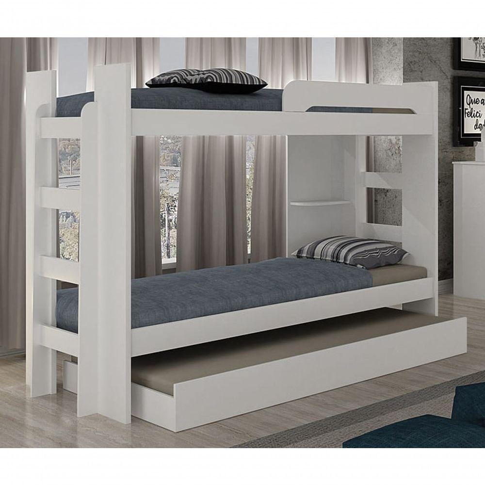 Beliche Infantil Com Cama Auxiliar - 125-neve - Star Móveis - 1