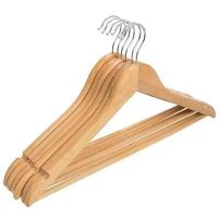 Kit 6 Cabides Madeira Marfim Com Verniz P Roupas Pesadas - 2