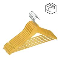 Kit 6 Cabides Madeira Marfim Com Verniz P Roupas Pesadas - 2