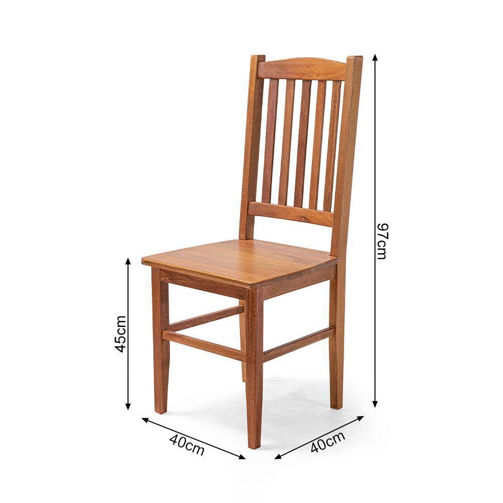 Sala De Jantar Rústica Mesa 1,30m Retangular Com 4 Cadeiras Em Madeira Maciça - Natural - Bege - 5