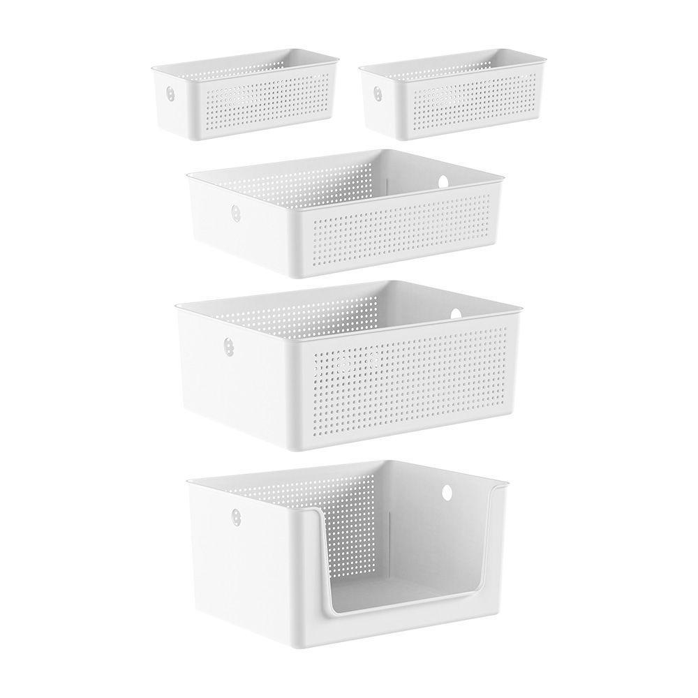 Kit Lavandeira Flow Com 5 Cestos Branco Ou - 1