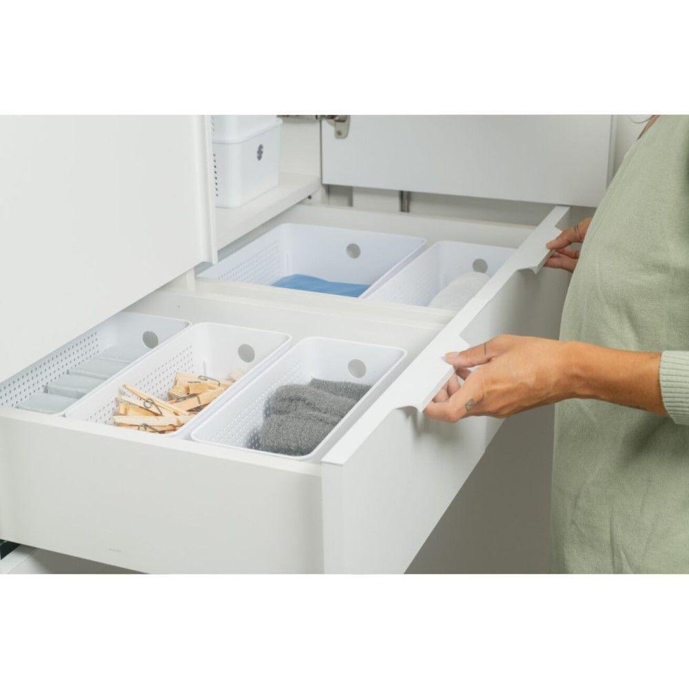 Kit Lavandeira Flow Com 5 Cestos Branco Ou - 5