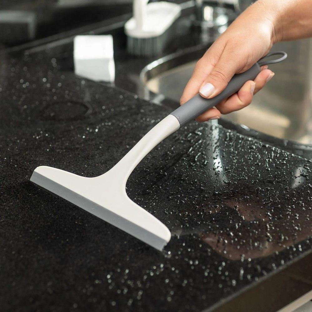 Kit Lavandeira Flow Com Dispenser De Sabão 2,3 L Branco + Borrifador + Rodo + Cesto Com Tampa Ou - 3