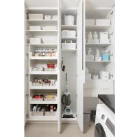 Kit Lavandeira Flow Com Dispenser De Sabão 2,3 L Branco + Borrifador + Rodo + Cesto Com Tampa Ou - 6